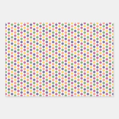 Colorful Blue, Yellow, Green and Pink Pattern Wrapping Paper Sheets