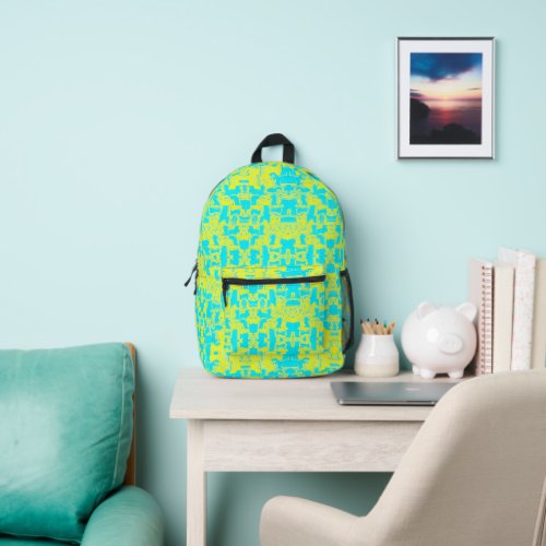 Colorful Blue Yellow Pattern 4Casey Printed Backpack