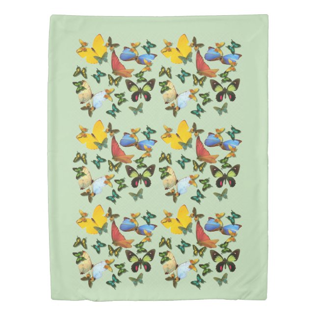 Colorful Blue Yellow Red Butterflies  Duvet Cover (Front)
