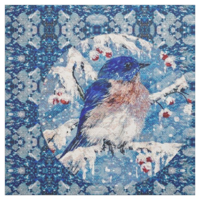 Colorful Bluebird Fabric (Swatch)
