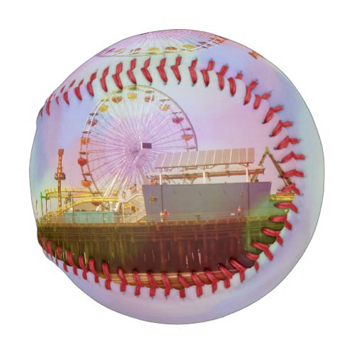 Colorful Blurry Bokeh Santa Monica Pier Baseball