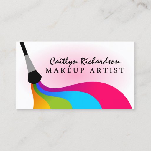 Customizable Colorful Makeup Artist Business Cards