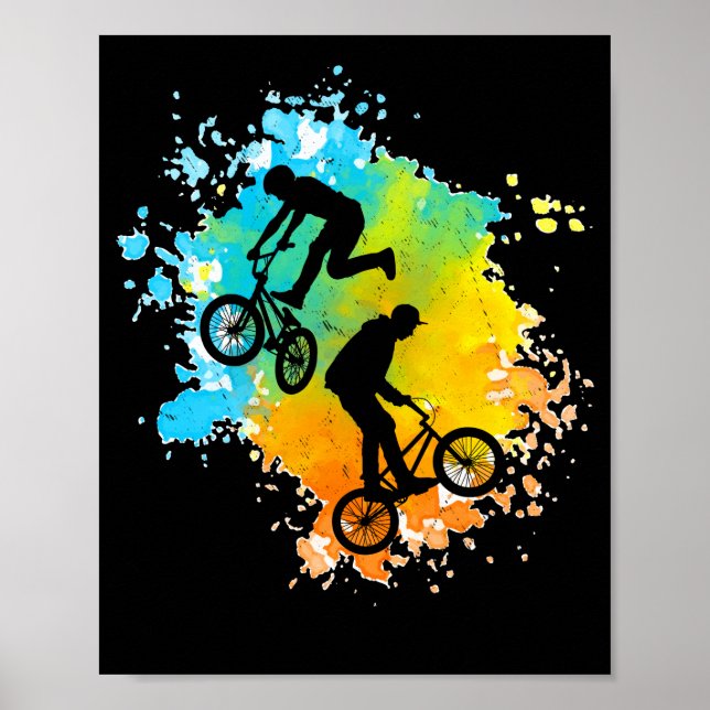 Colorful BMX Bike Boys Bicycle Poster (Front)