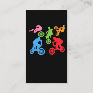 Colorful BMX Biker Boys Freestyle Cycling Business Card