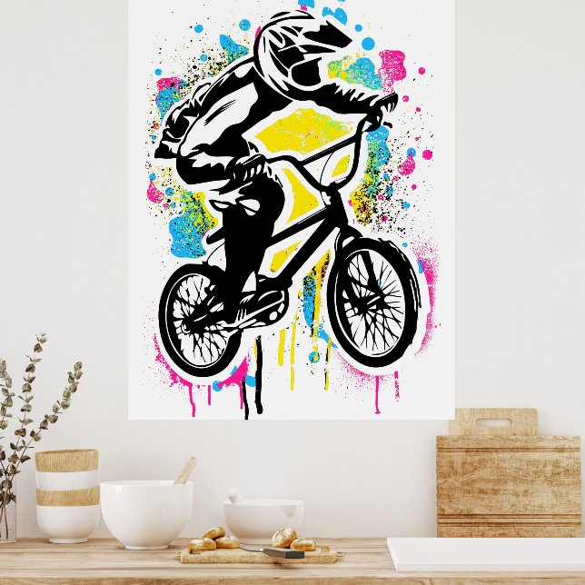 Colorful Bmx Poster - Bmx Bike Bicycle - Graffiti | Zazzle