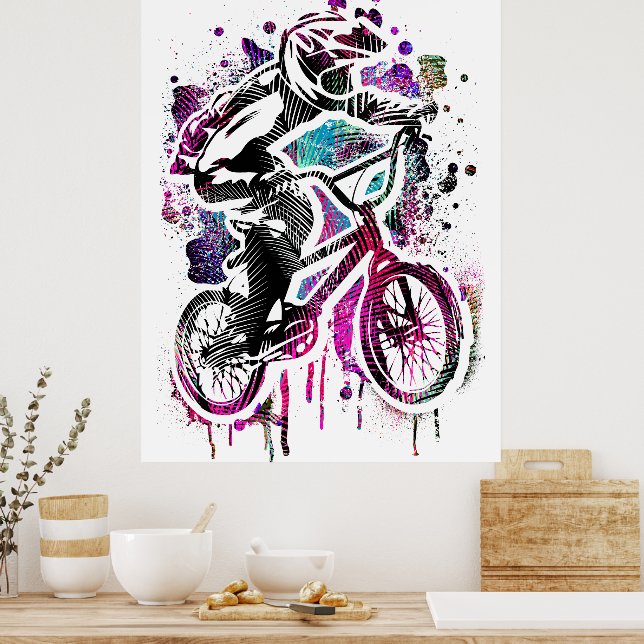 Colorful Bmx Poster - Bmx Bike Bicycle - Retro | Zazzle