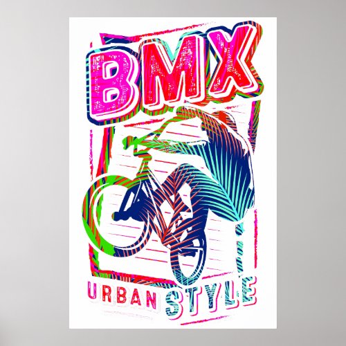 Colorful Bmx Poster _ Bmx Bike Bicycle _ Urban 