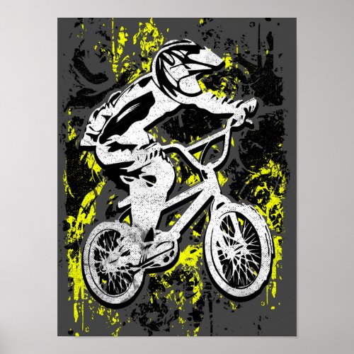Colorful Bmx Racing _ Bmx Bike _ Bmx Poster Print