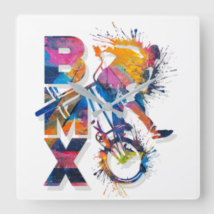 Colorful Bmx Wall Clock
