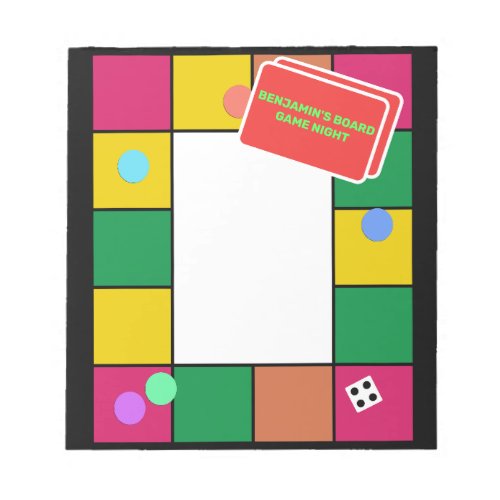Colorful Board Game Night Notepad
