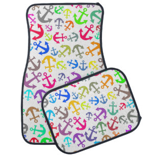Colorful Boat Anchor Pattern Car Floor Mat