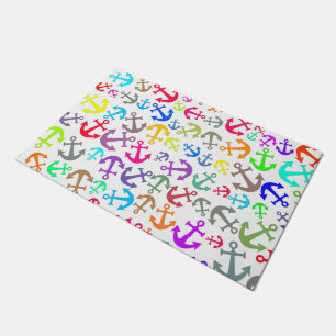 Colorful Boat Anchor Pattern Doormat
