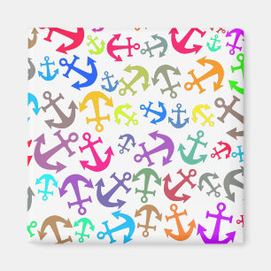Colorful Boat Anchor Pattern Magnet