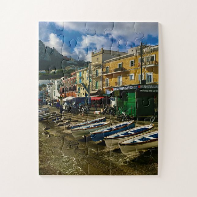 Colorful Boats of Capri Harbor, Italy Jigsaw Puzzle (Vertical)