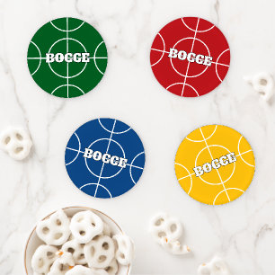 Colorful Bocce Balls Game coaster set