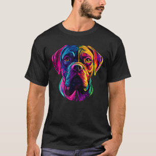 Colorful Boerboel Face Puppy Dog Lover Cute Men T-Shirt