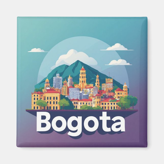 Colorful Bogota City Skyline Magnet (Front)