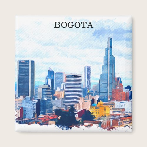 Colorful Bogota Colombia Cityscape Magnet