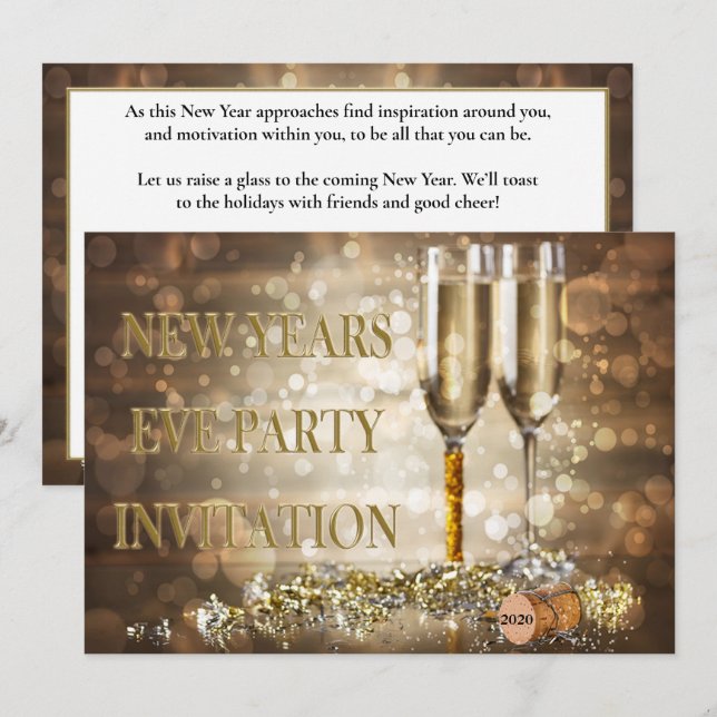 Colorful Bohek Lights New Years Eve Party Invitation (Front/Back)