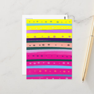 colorful Bohemian Abstract Art Postcard