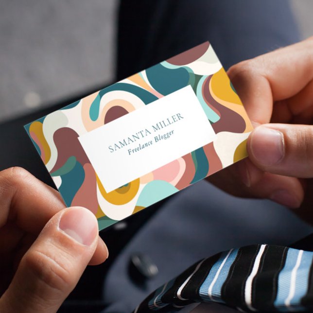 Colorful Bohemian Abstract Swirls Pattern Business Card (Creator Uploaded)
