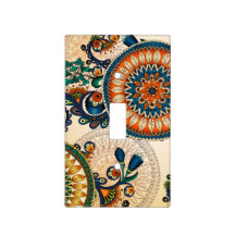 Wall Plate Bohemian Mandala Boho Chic Mermaid Switch Plate Light Switch Cover Decorative Outlet Cover for Living Room Bedroom Kitchen 