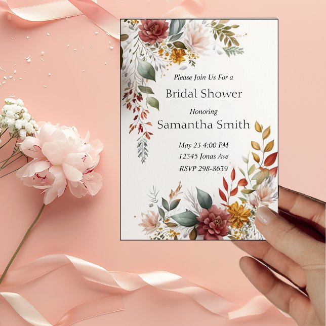 Colorful Bohemian Floral Bridal Shower Invitation (Creator Uploaded)