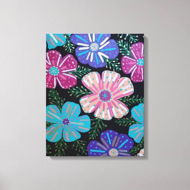 Colorful Bohemian Floral Canvas Print (Front)