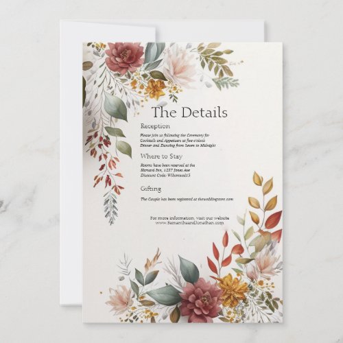 Colorful Bohemian Floral Details Card 