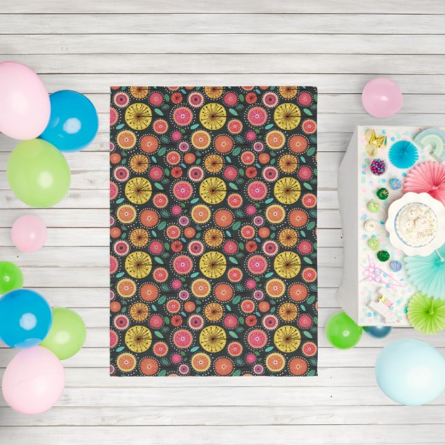 Colorful bohemian floral outdoor rug (Insitu (Birthday))
