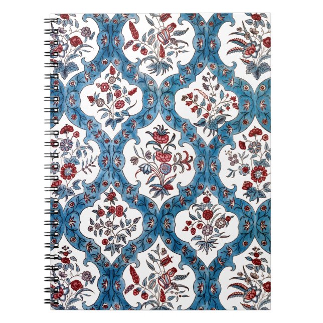 Colorful Bohemian Floral Quatrefoil Notebook (Front)