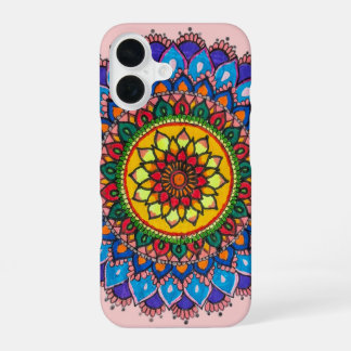 Colorful Bohemian Mandala Flower iPhone 16 Case