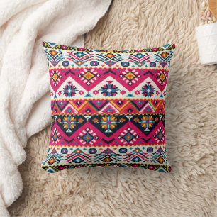 Colorful Bohemian Moroccan Style Throw Pillow