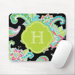 Colorful Bohemian Paisley Monogram Mouse Pad<br><div class="desc">Custom design features an elegant ornate hand-drawn bohemian mehndi henna tattoo illustration with botanical floral and paisley swirls. Click the Customize It button to add your own text or name monogram to create your own unique one of a kind design.</div>
