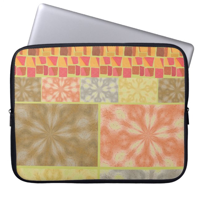 Colorful Bohemian Patchwork Laptop Sleeve (Front)