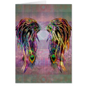 Colorful Bohemian Peacock Feather Angel Wings (Front)