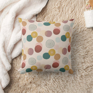 Colorful Bohemian Style Circled Design Throw Pillow