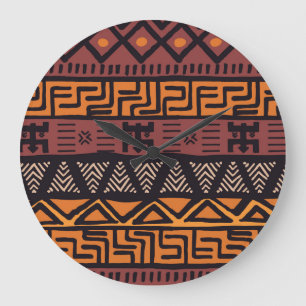 Colorful Bohemian Tribal Geometric Large Clock