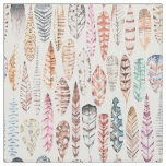 Colorful Bohemian Tribal Watercolor Feathers Fabric