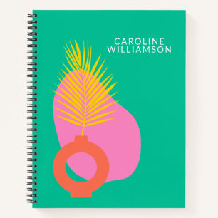 Colorful Boho Abstract Botanical Shapes Customized Notebook