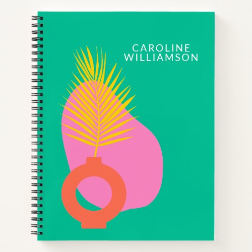 Colorful Boho Abstract Botanical Shapes Customized Notebook