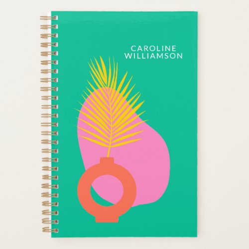 Colorful Boho Abstract Botanical Shapes Customized Planner