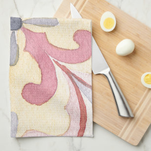 Colorful boho artistic Elegant watercolor floral Kitchen Towel