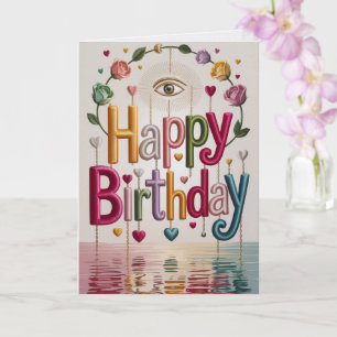 Colorful Boho Birthday Card Dreamy Spiritual Vibe