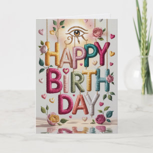 Colorful Boho Birthday Card Dreamy Spiritual Vibe