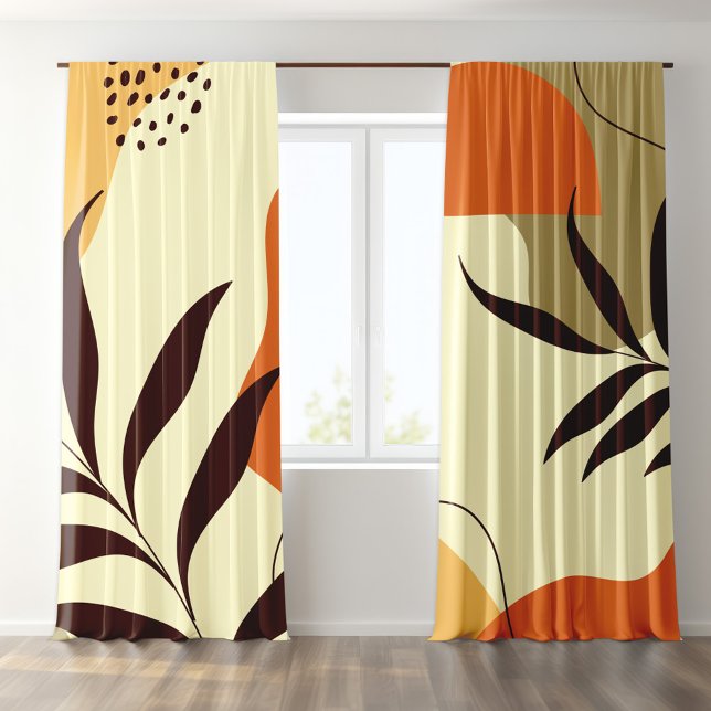Colorful Boho Botanical Composition Blackout Curtains (Creator Uploaded)