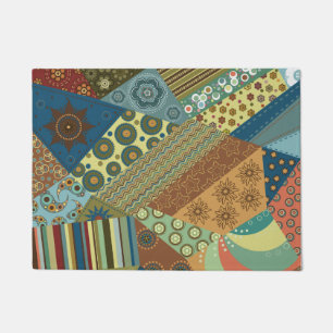 Colorful BoHo Chic Quilt Design Doormat