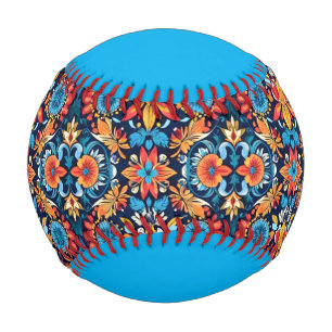 Colorful Boho Floral Elegance: Vibrant Mandala Baseball