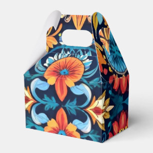 Colorful Boho Floral Elegance: Vibrant Mandala Favor Boxes