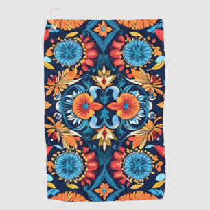 Colorful Boho Floral Elegance: Vibrant Mandala Golf Towel
